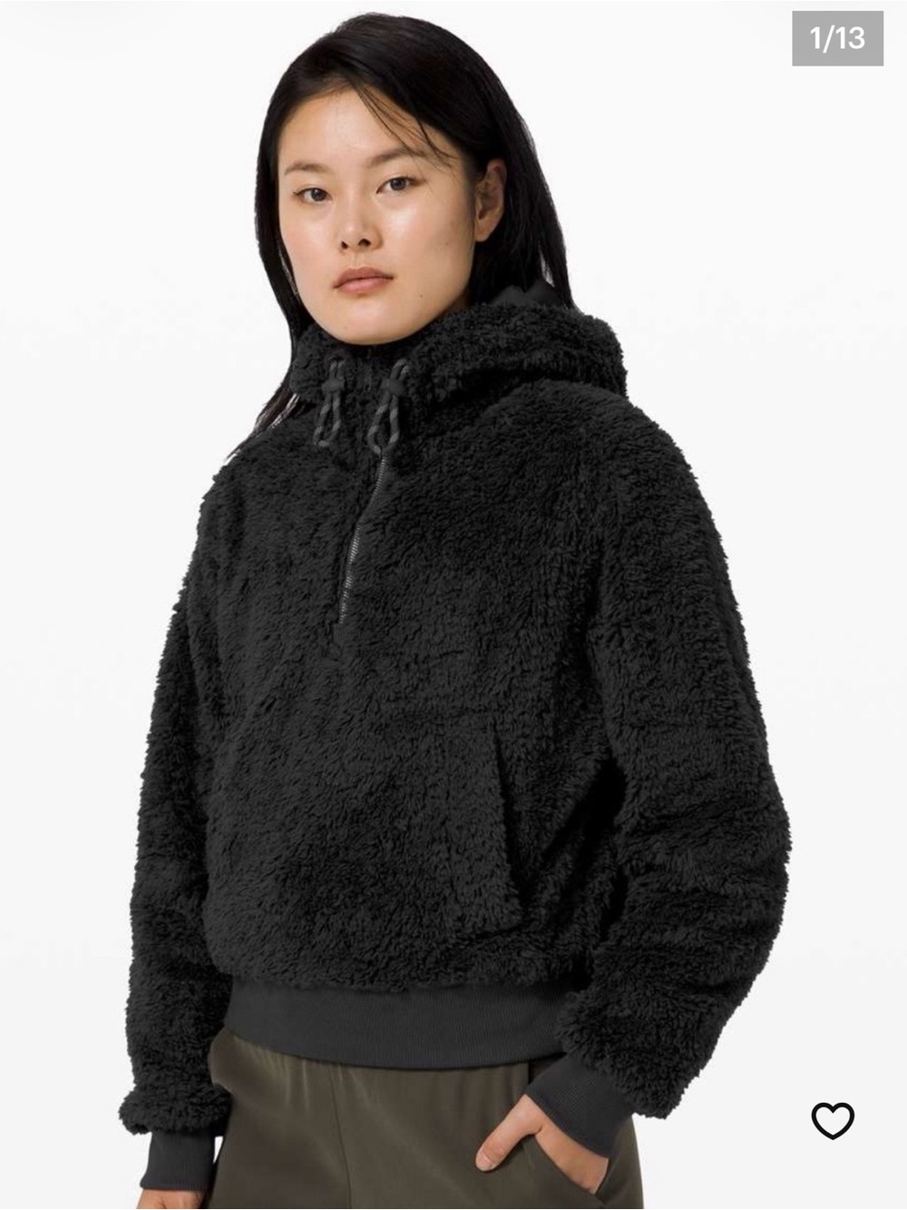 Lululemon Black Sherpa Half-Zip Jacket